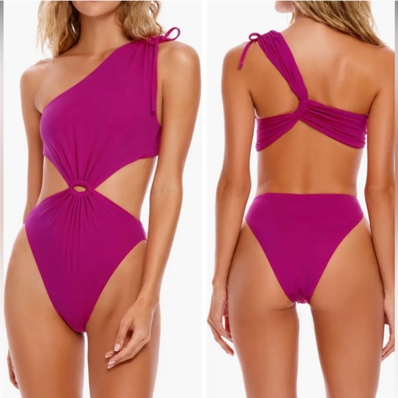 Agua Bendita Bloom Suki Solid One Piece Swimsuit Size S - Picture 6 of 16